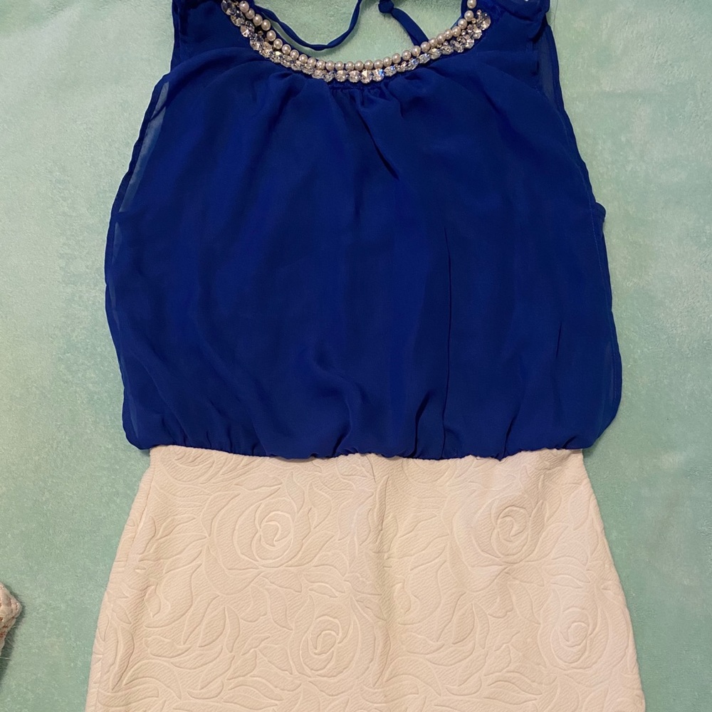 Blue And White Dress